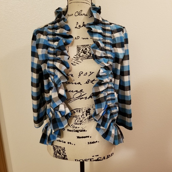 Plaid Drama Gold Jacket - Picture 2 of 2